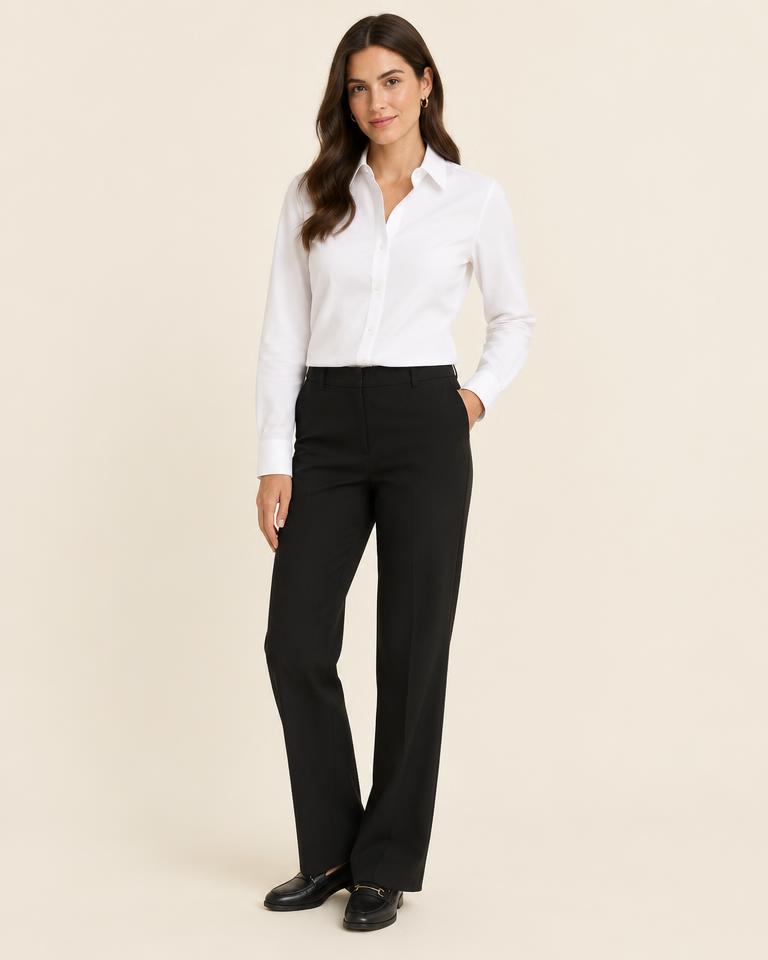 Classic White Button-Down Shirt in White