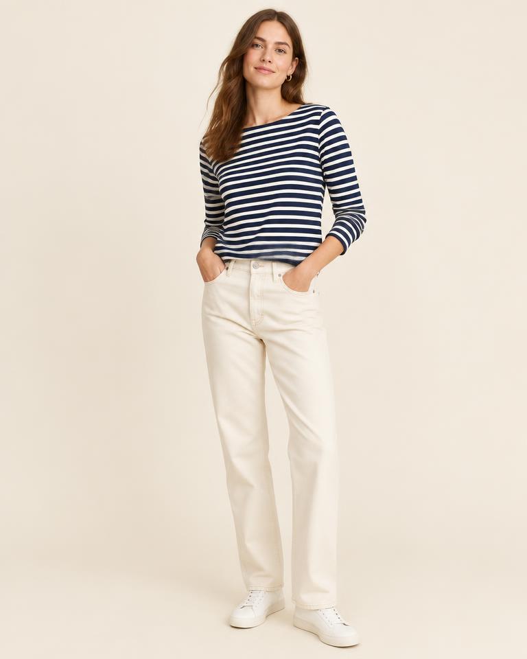 Striped Breton Tee in Navy